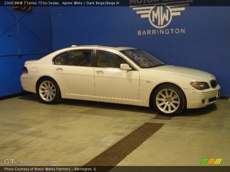 Alpine White / Dark Beige/Beige III 2006 BMW 7 Series 750Li Sedan