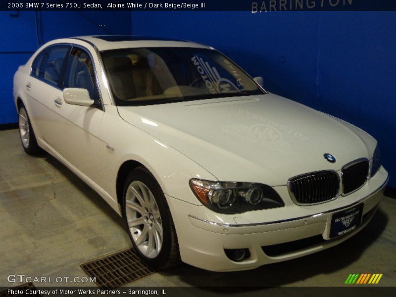 Alpine White / Dark Beige/Beige III 2006 BMW 7 Series 750Li Sedan