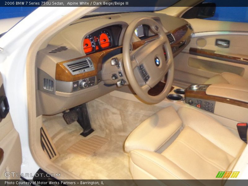 Alpine White / Dark Beige/Beige III 2006 BMW 7 Series 750Li Sedan