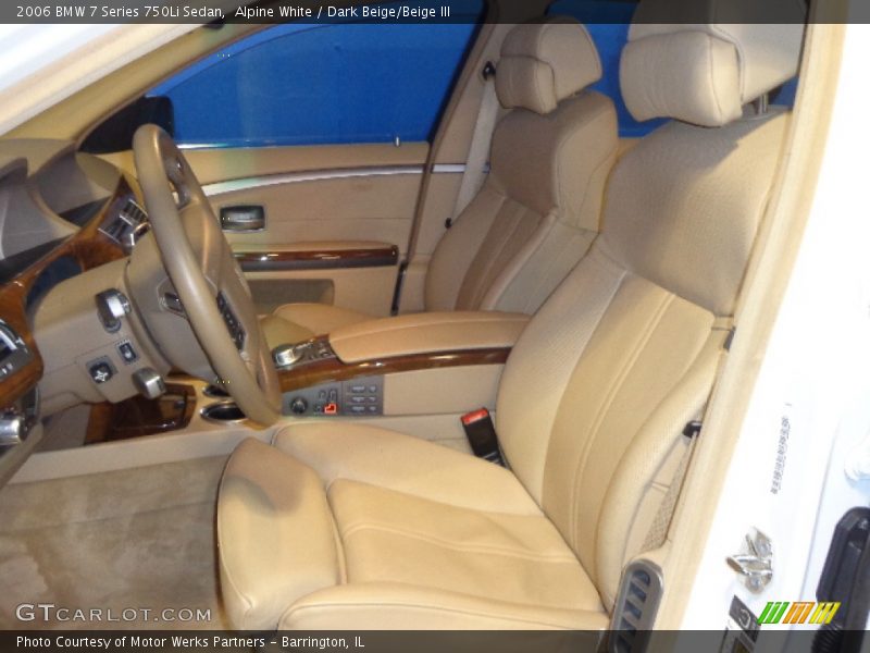 Alpine White / Dark Beige/Beige III 2006 BMW 7 Series 750Li Sedan