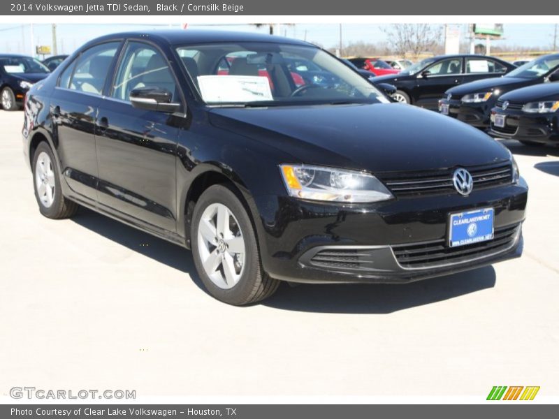 Black / Cornsilk Beige 2014 Volkswagen Jetta TDI Sedan