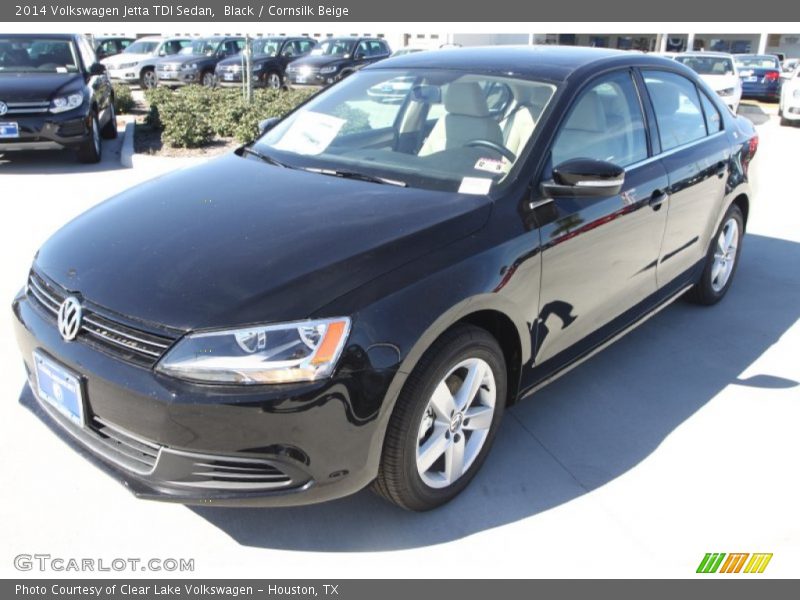 Black / Cornsilk Beige 2014 Volkswagen Jetta TDI Sedan