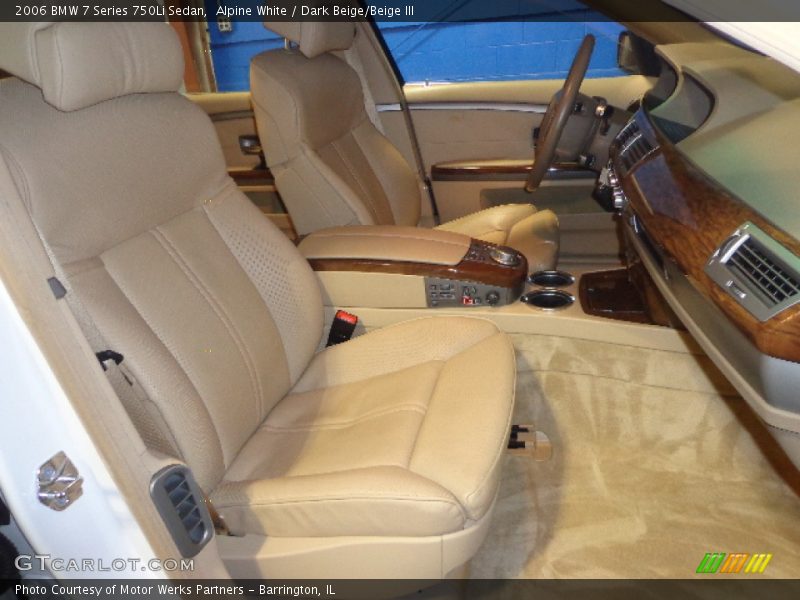 Alpine White / Dark Beige/Beige III 2006 BMW 7 Series 750Li Sedan