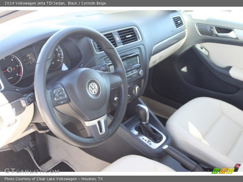 Black / Cornsilk Beige 2014 Volkswagen Jetta TDI Sedan