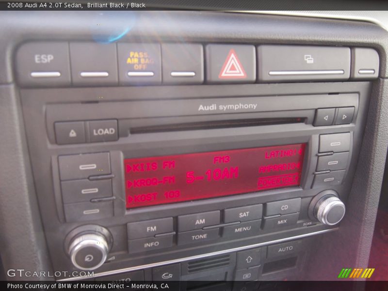 Brilliant Black / Black 2008 Audi A4 2.0T Sedan