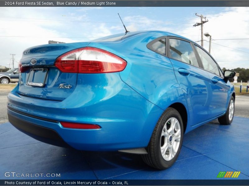 Blue Candy / Medium Light Stone 2014 Ford Fiesta SE Sedan