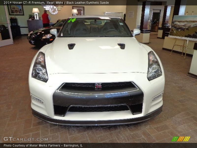 Pearl White / Black Leather/Synthetic Suede 2014 Nissan GT-R Premium