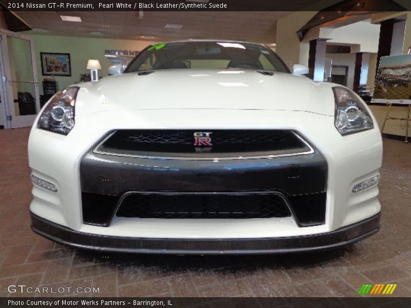 Pearl White / Black Leather/Synthetic Suede 2014 Nissan GT-R Premium