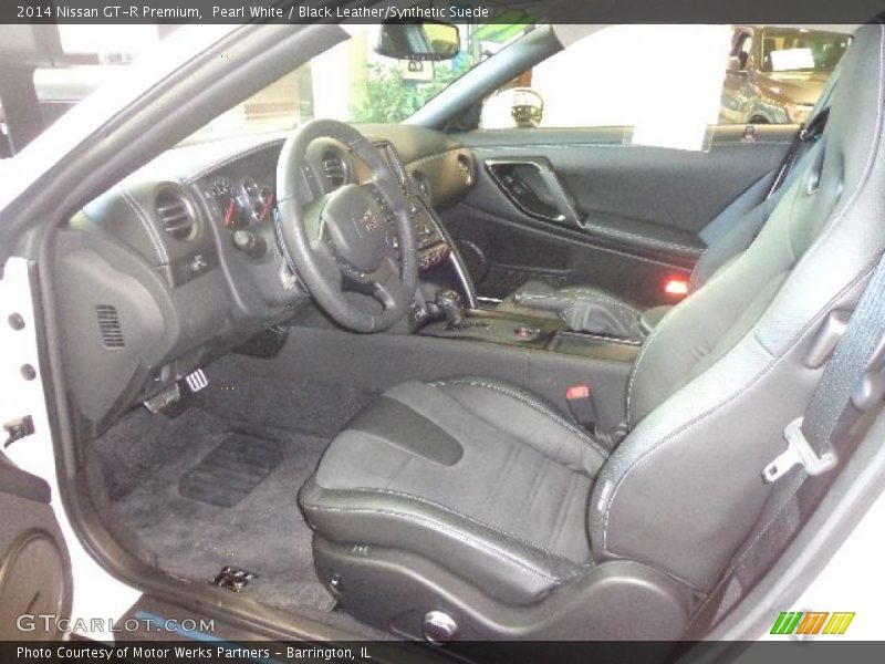 Pearl White / Black Leather/Synthetic Suede 2014 Nissan GT-R Premium