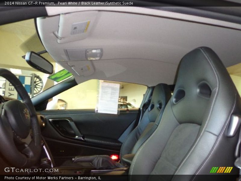 Pearl White / Black Leather/Synthetic Suede 2014 Nissan GT-R Premium
