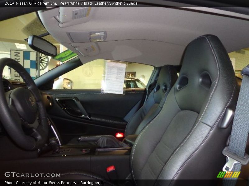 Pearl White / Black Leather/Synthetic Suede 2014 Nissan GT-R Premium