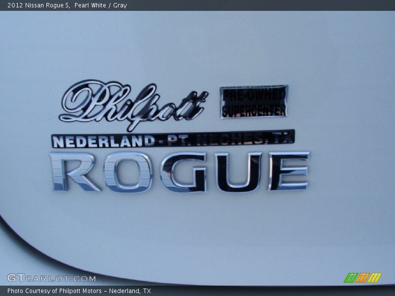 Pearl White / Gray 2012 Nissan Rogue S