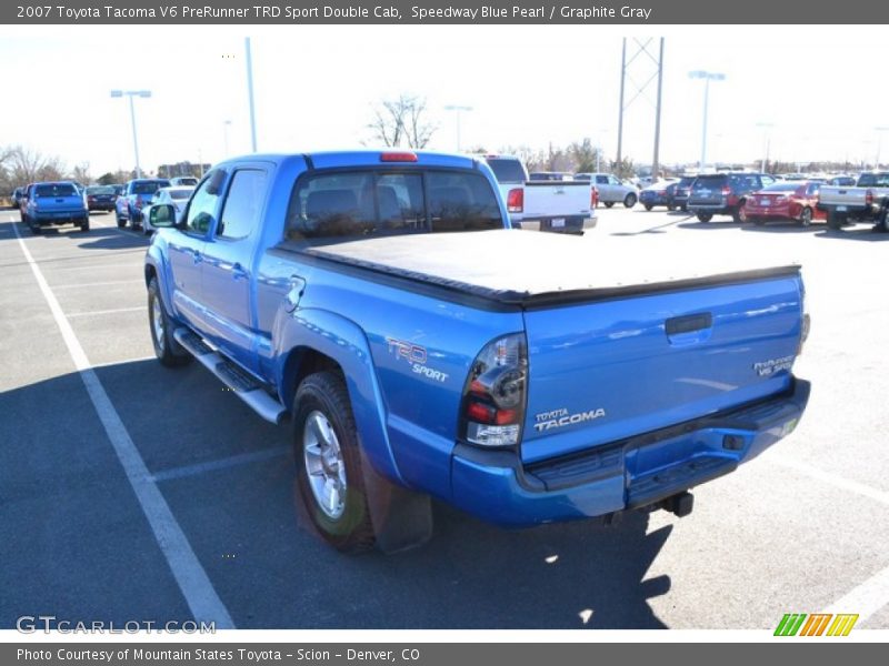 Speedway Blue Pearl / Graphite Gray 2007 Toyota Tacoma V6 PreRunner TRD Sport Double Cab