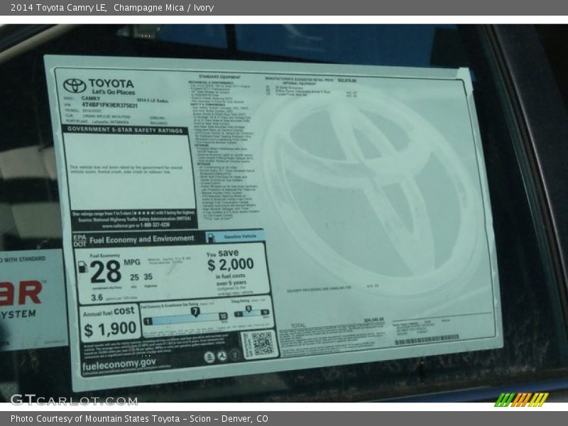 Champagne Mica / Ivory 2014 Toyota Camry LE