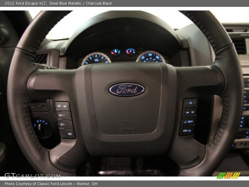 Steel Blue Metallic / Charcoal Black 2012 Ford Escape XLT