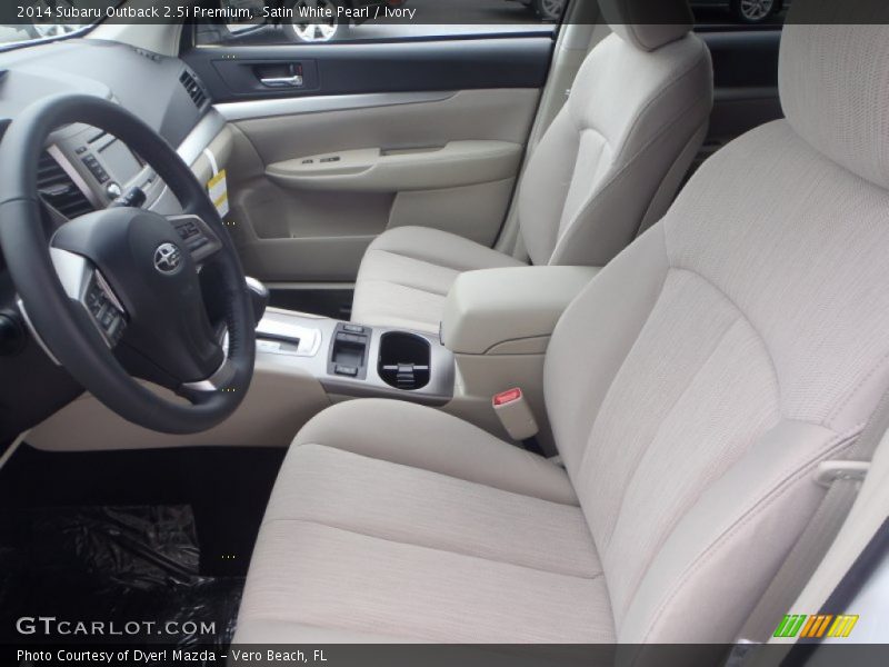 Satin White Pearl / Ivory 2014 Subaru Outback 2.5i Premium