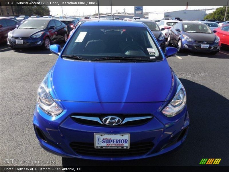 Marathon Blue / Black 2014 Hyundai Accent GS 5 Door