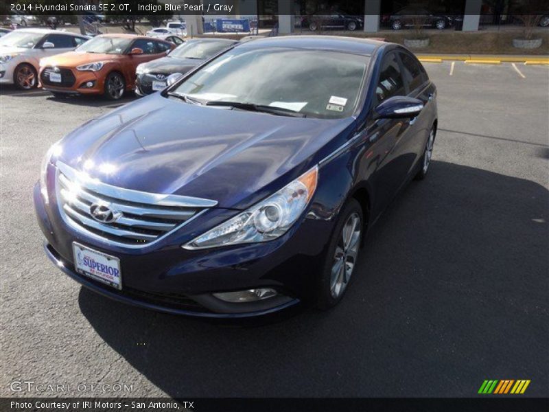 Indigo Blue Pearl / Gray 2014 Hyundai Sonata SE 2.0T