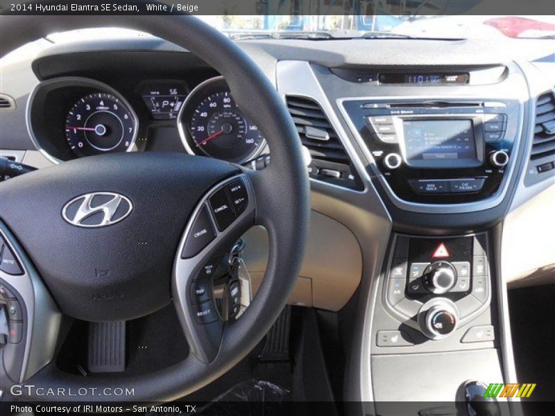 White / Beige 2014 Hyundai Elantra SE Sedan