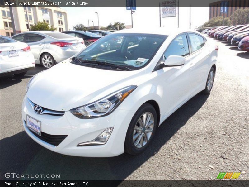 White / Gray 2014 Hyundai Elantra SE Sedan