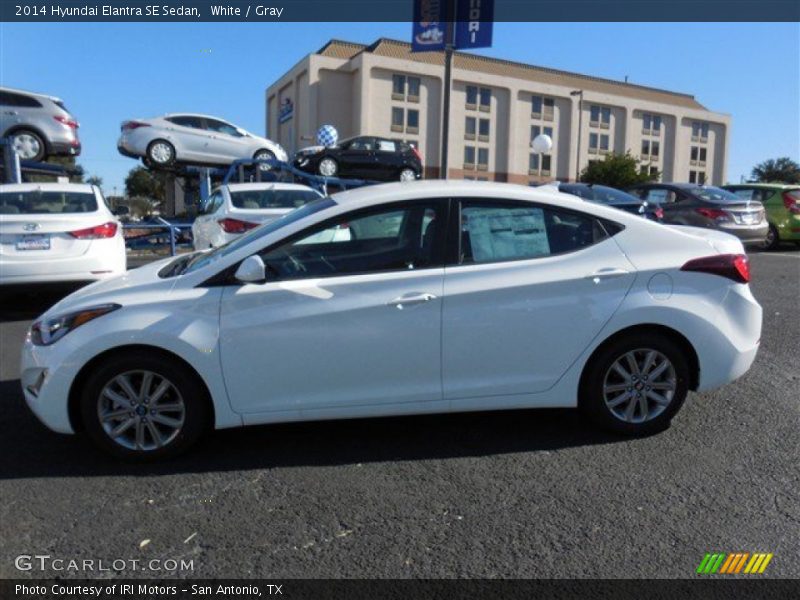 White / Gray 2014 Hyundai Elantra SE Sedan