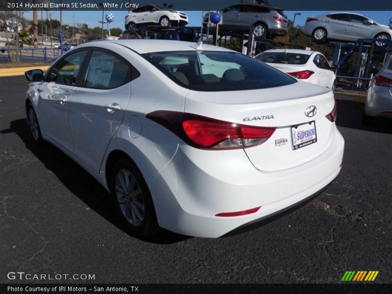 White / Gray 2014 Hyundai Elantra SE Sedan