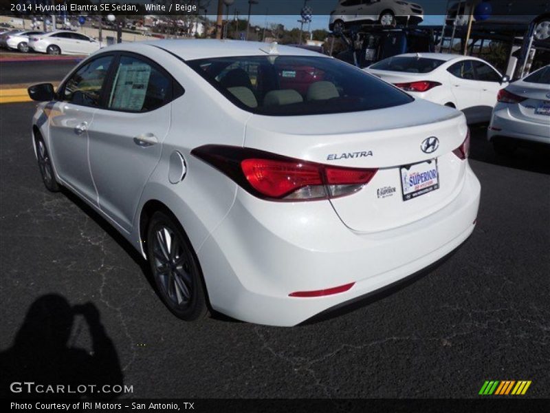 White / Beige 2014 Hyundai Elantra SE Sedan