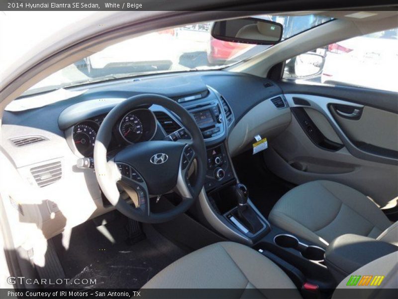 White / Beige 2014 Hyundai Elantra SE Sedan