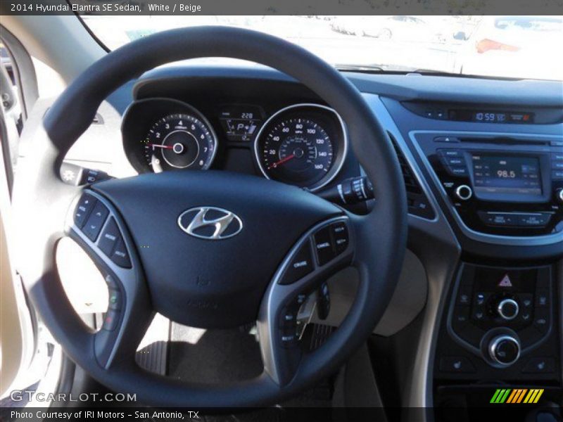 White / Beige 2014 Hyundai Elantra SE Sedan