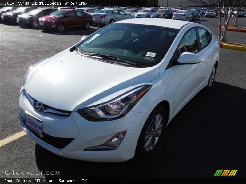 White / Gray 2014 Hyundai Elantra SE Sedan