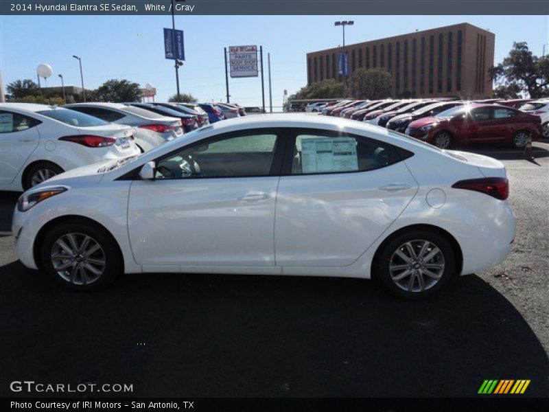 White / Gray 2014 Hyundai Elantra SE Sedan