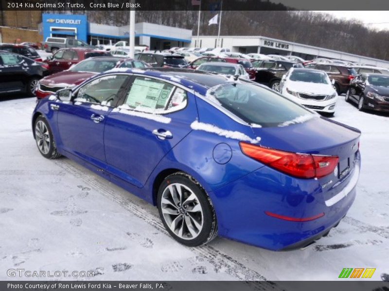 Corsa Blue / Black 2014 Kia Optima SX Turbo