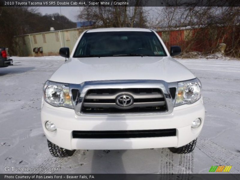 Super White / Graphite 2010 Toyota Tacoma V6 SR5 Double Cab 4x4