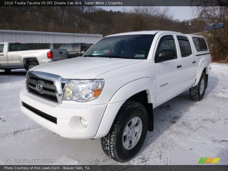 Super White / Graphite 2010 Toyota Tacoma V6 SR5 Double Cab 4x4