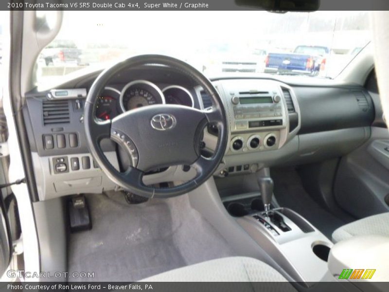 Super White / Graphite 2010 Toyota Tacoma V6 SR5 Double Cab 4x4