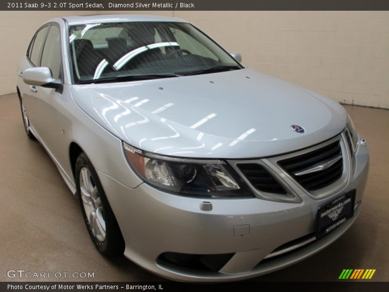 Diamond Silver Metallic / Black 2011 Saab 9-3 2.0T Sport Sedan