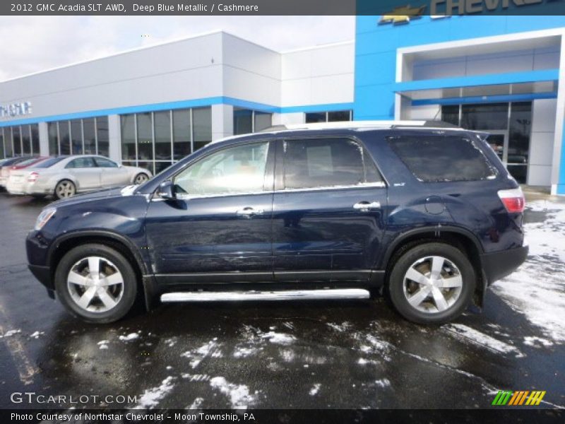 Deep Blue Metallic / Cashmere 2012 GMC Acadia SLT AWD