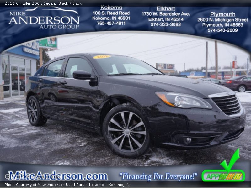 Black / Black 2012 Chrysler 200 S Sedan