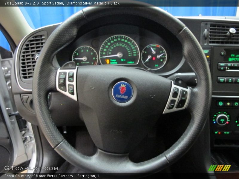 Diamond Silver Metallic / Black 2011 Saab 9-3 2.0T Sport Sedan