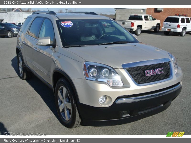 Gold Mist Metallic / Ebony 2012 GMC Acadia SLT AWD