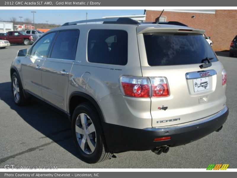 Gold Mist Metallic / Ebony 2012 GMC Acadia SLT AWD