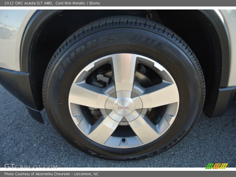 Gold Mist Metallic / Ebony 2012 GMC Acadia SLT AWD