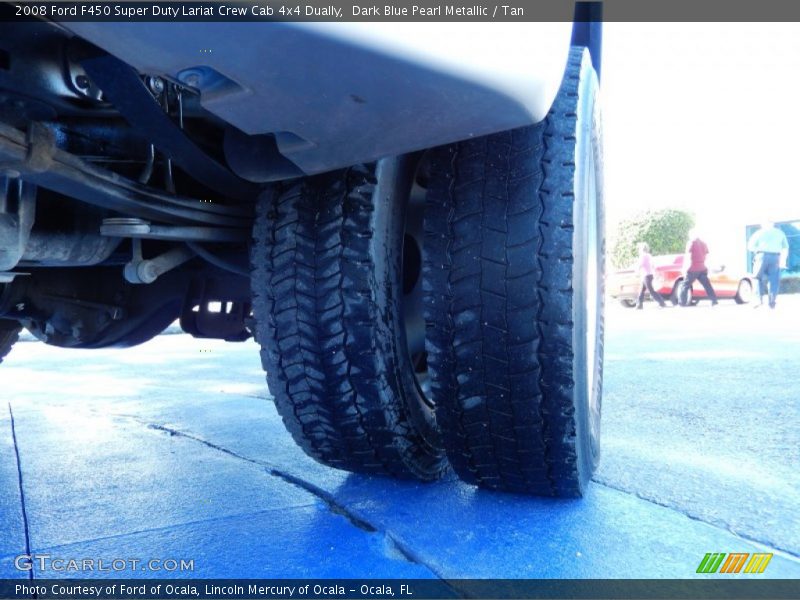Dark Blue Pearl Metallic / Tan 2008 Ford F450 Super Duty Lariat Crew Cab 4x4 Dually