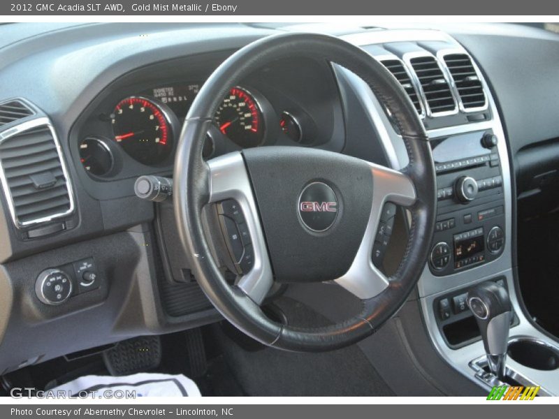 Gold Mist Metallic / Ebony 2012 GMC Acadia SLT AWD