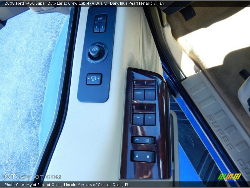 Dark Blue Pearl Metallic / Tan 2008 Ford F450 Super Duty Lariat Crew Cab 4x4 Dually