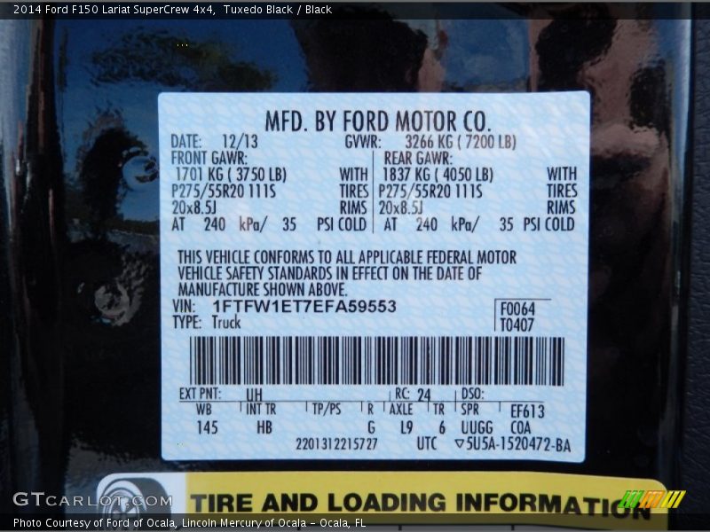 Tuxedo Black / Black 2014 Ford F150 Lariat SuperCrew 4x4