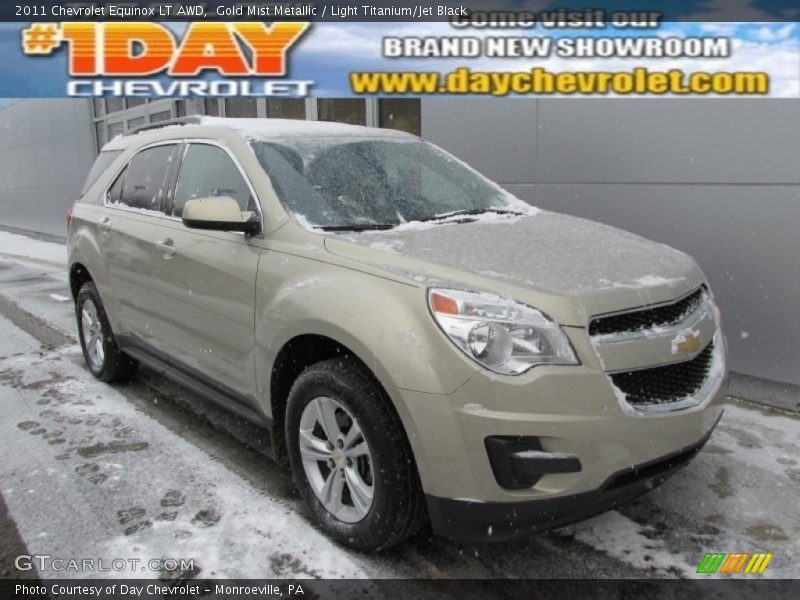 Gold Mist Metallic / Light Titanium/Jet Black 2011 Chevrolet Equinox LT AWD