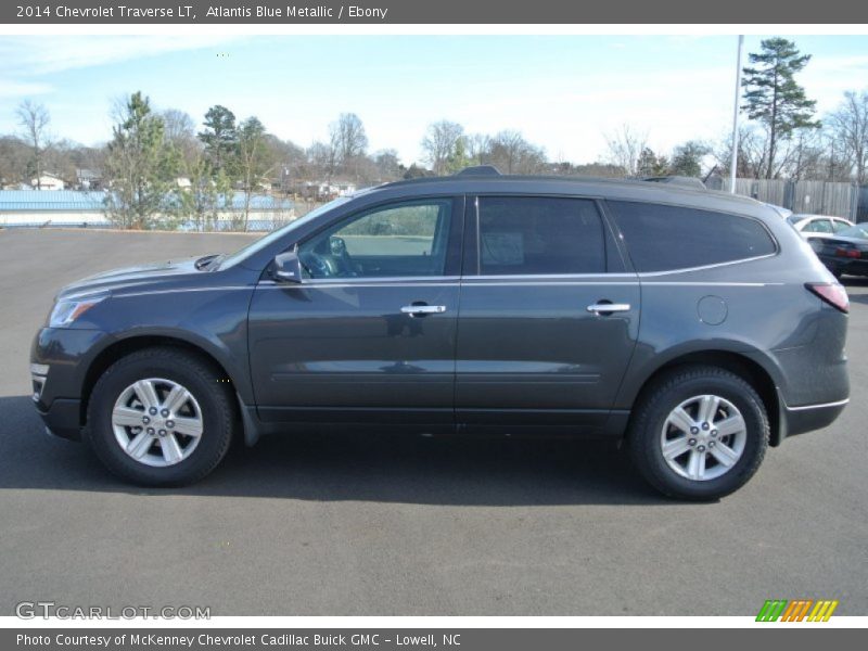 Atlantis Blue Metallic / Ebony 2014 Chevrolet Traverse LT