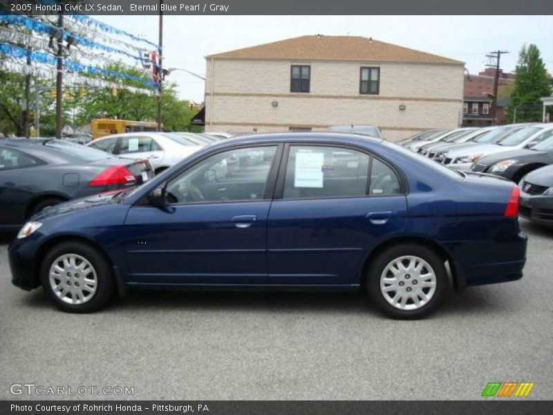 Eternal Blue Pearl / Gray 2005 Honda Civic LX Sedan