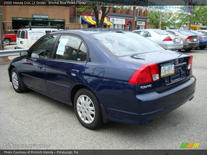 Eternal Blue Pearl / Gray 2005 Honda Civic LX Sedan